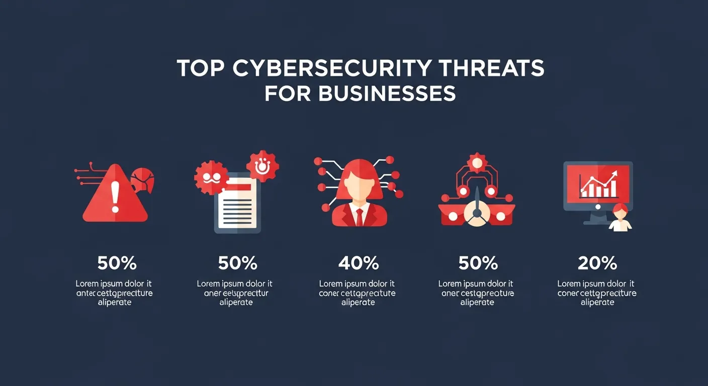 Top cybersecurity threats facing Austin TX businesses including phishing ransomware and email compromise