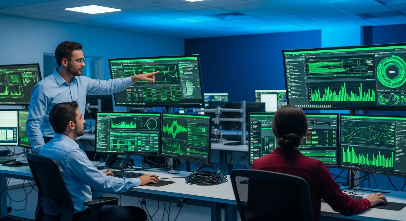 Managed IT services team monitoring network systems for Cedar Park and Leander businesses