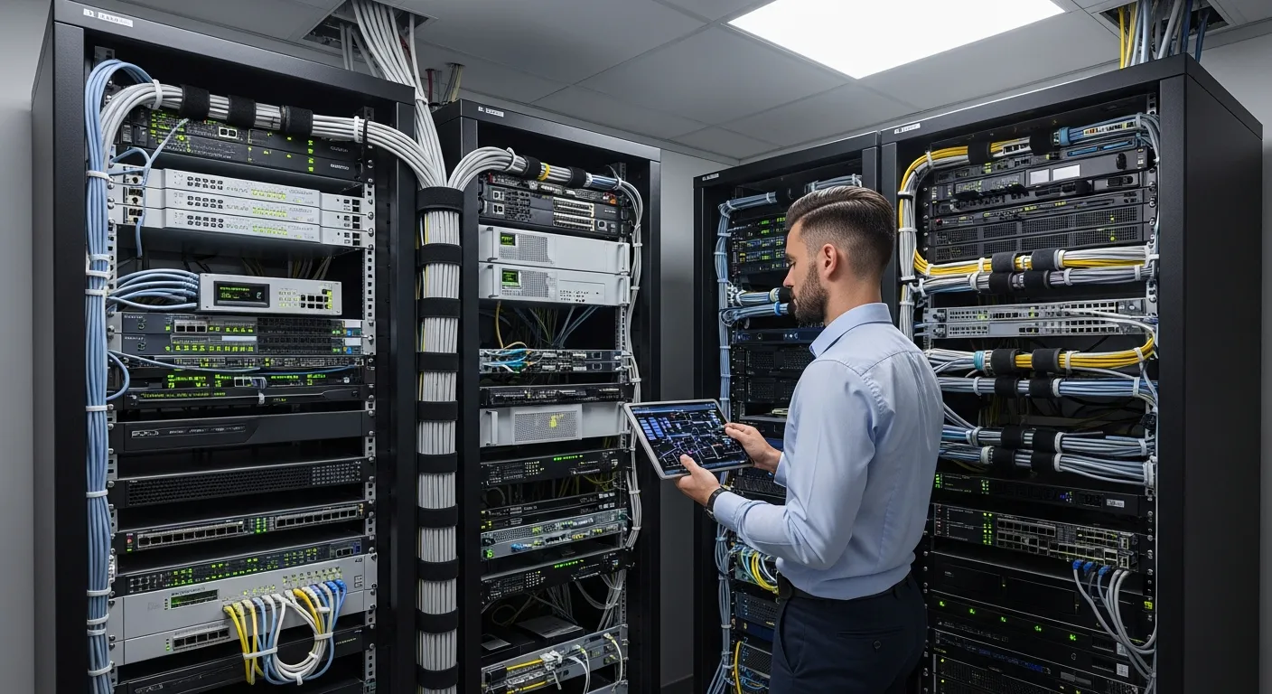 IT professional evaluating small business network infrastructure